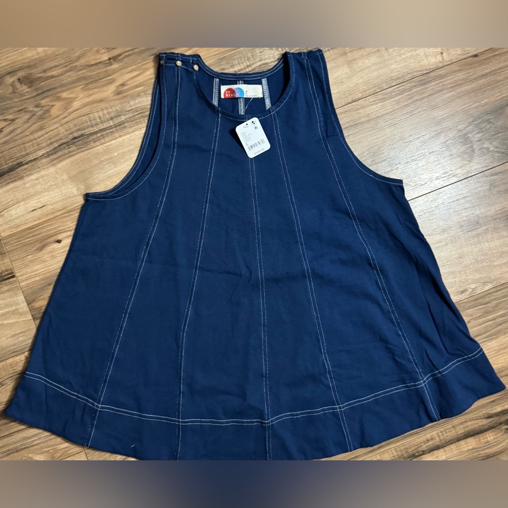 SOLD Free People beach navy blue 2 piece set top shorts S / M NWT - Picture 2 of 3